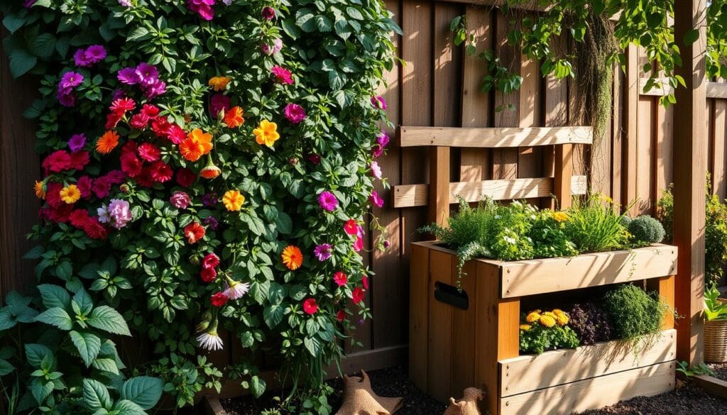 Vertical gardens and composting as creative landscaping ideas