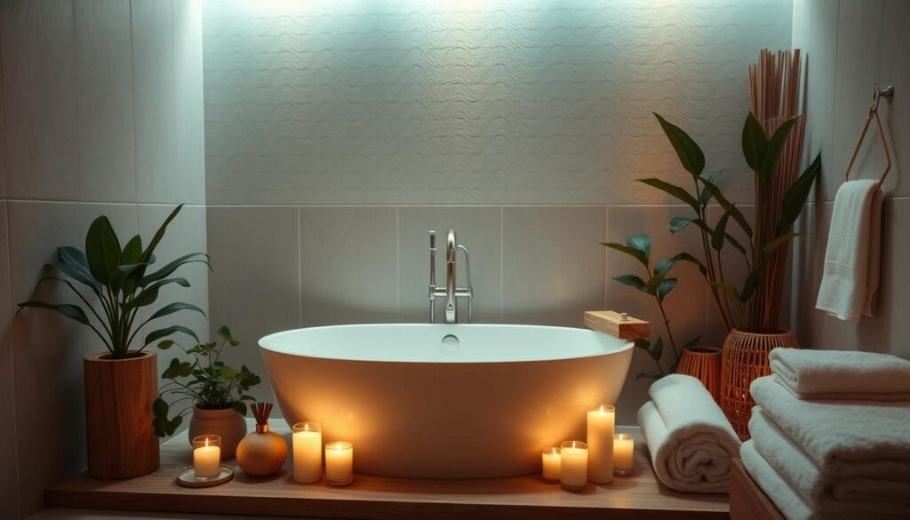 aromatherapy features in a spa-like bathroom