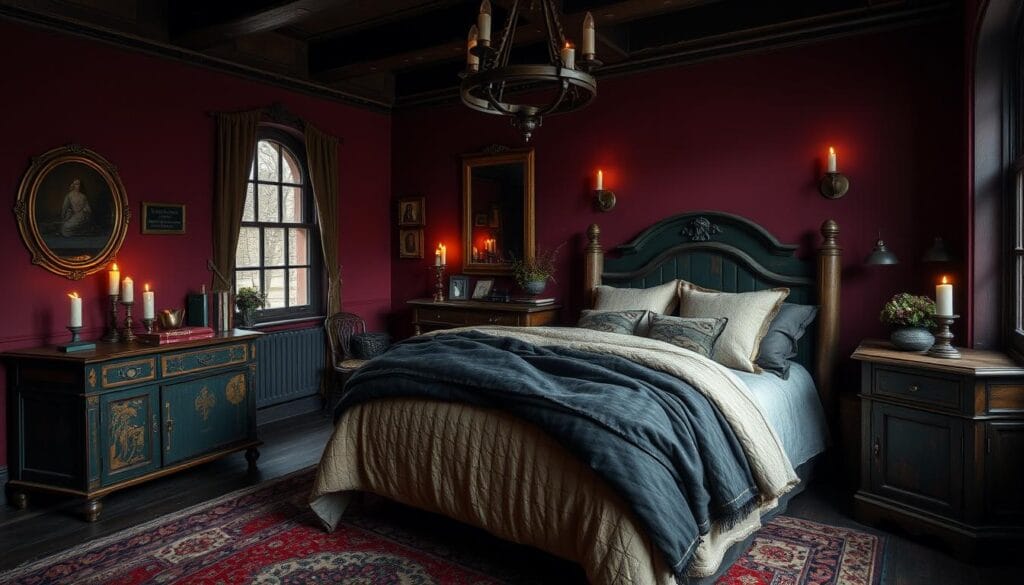 best color palettes for a western gothic bedroom