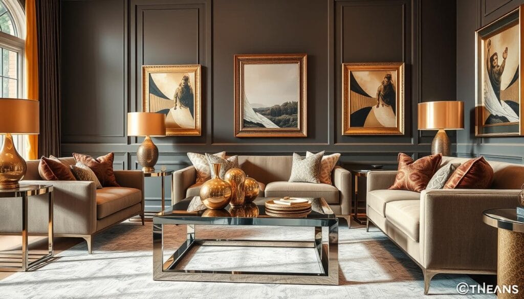 bold metal accents in home decor trends