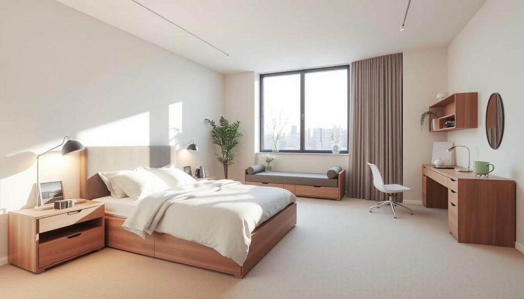 functional spaces with smart storage solutions and multi-functional furniture