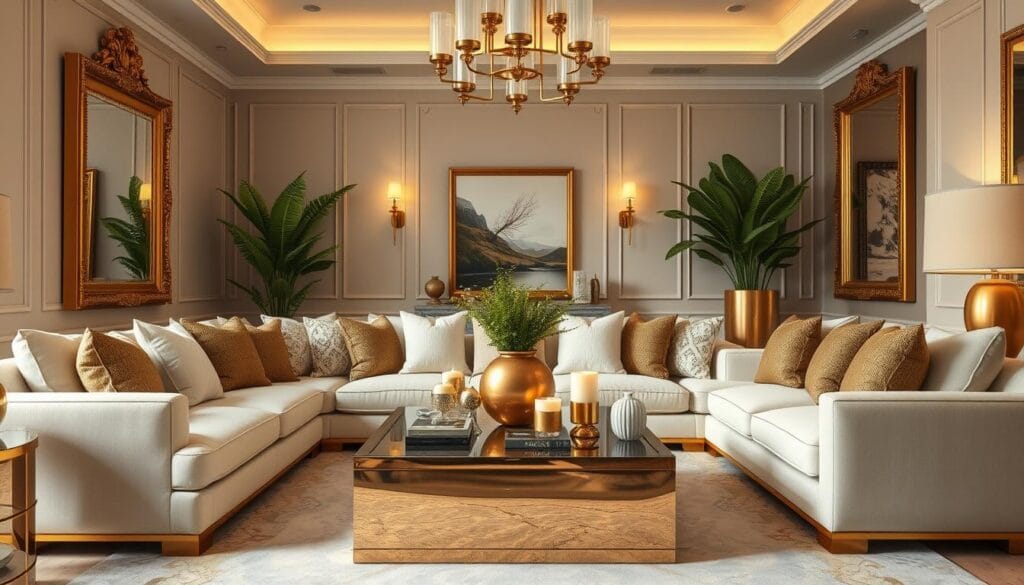 gold living room ideas