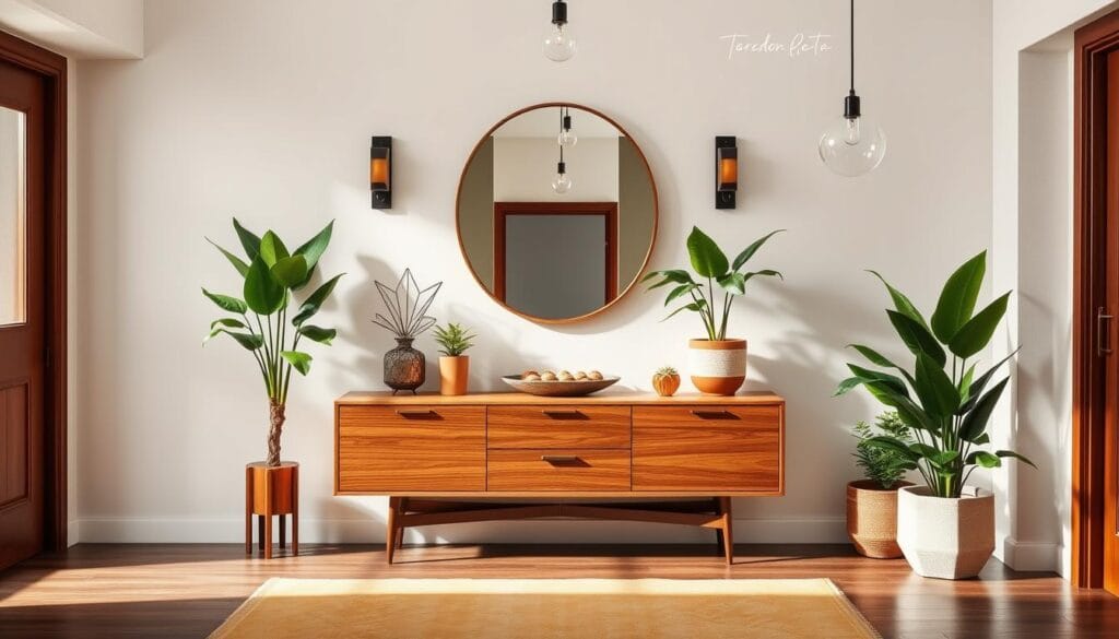 mid-century modern entryway elements