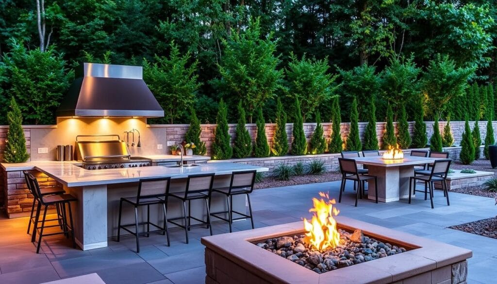 stylish outdoor kitchen