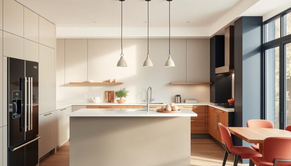 trending color palettes in minimalist kitchens 2024