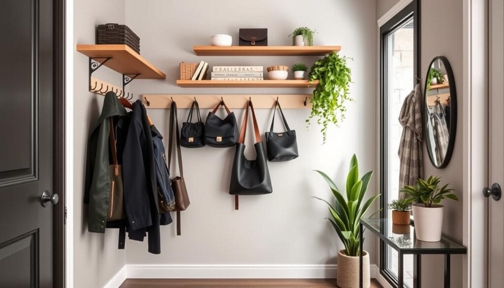 vertical storage solutions for small entryways